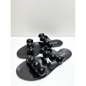 Steve Madden Sandals Womens Size 6‎ Black Zaza Jelly Slip On Slides